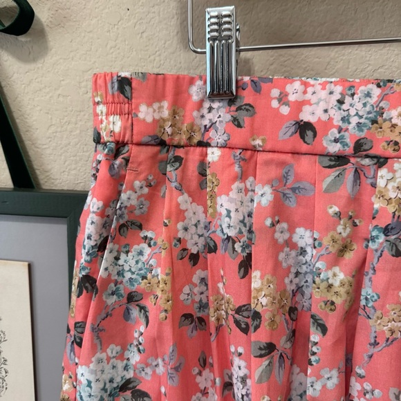 J.CREW | Liberty Fabric Coral Floral Lined Skirt Size 12 - Picture 4 of 13